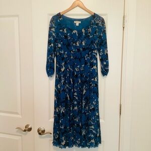 Coldwater Creek Floral Blue Dress